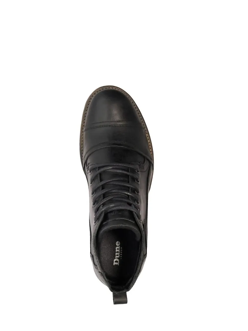 Dune London Charcoal Black Standard Fit Heavy Duty Leather Simon Ankle Boots