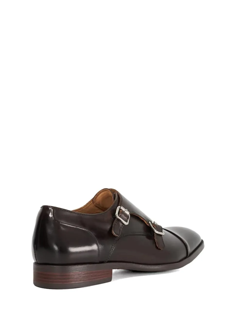 Dune London Chocolate Brown Standard Fit Satchin Flex Sole Toecap Monk Shoes