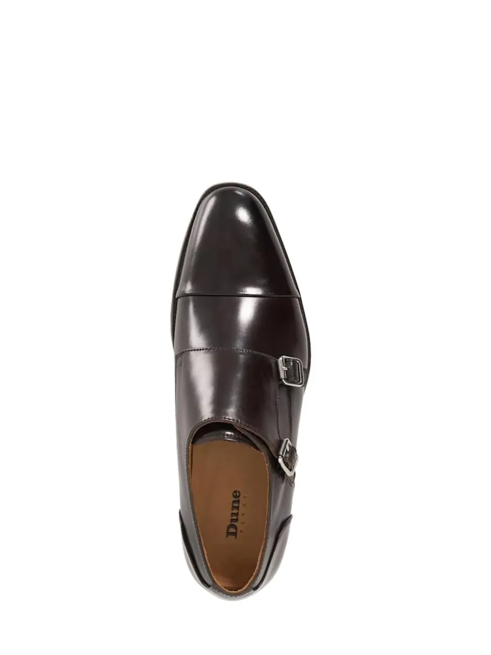 Dune London Chocolate Brown Standard Fit Satchin Flex Sole Toecap Monk Shoes