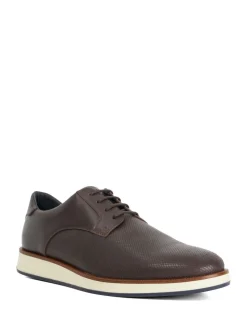Dune London Dark Brown Bow Perf Wedges Gibson