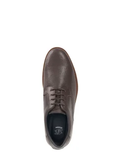 Dune London Dark Brown Bow Perf Wedges Gibson