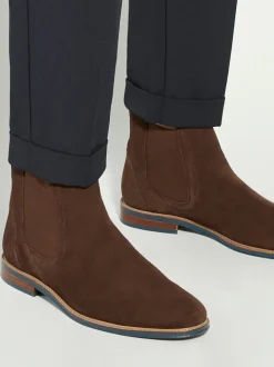 Dune London Dark Brown Standard Fit Mckinley Constrast Sole Chelsea Boots