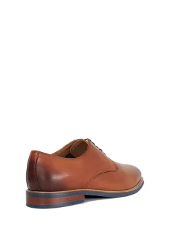 Dune London Dark Brown Wide Fit Stanleyy Soft Leather Gibson Shoes