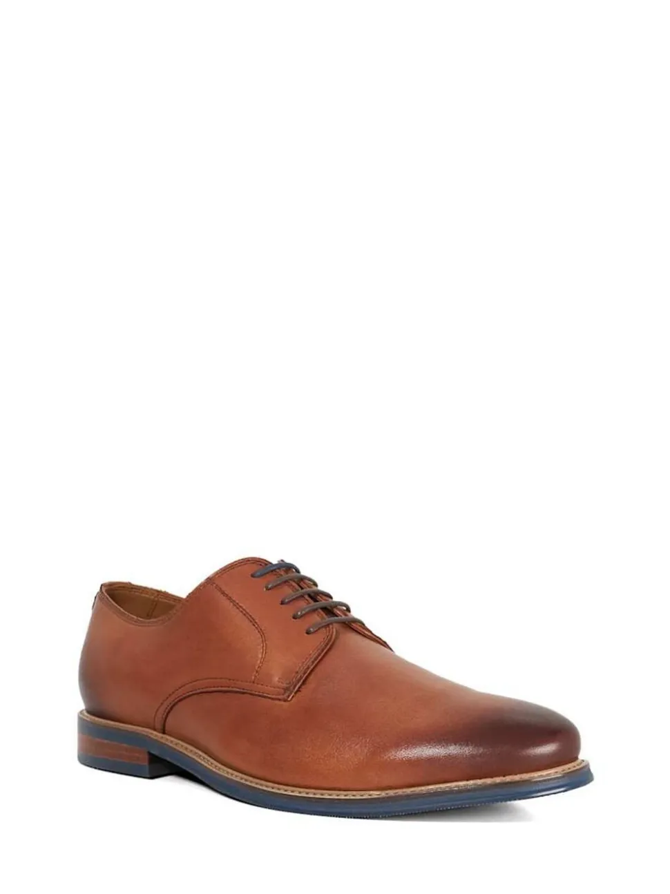Dune London Dark Brown Wide Fit Stanleyy Soft Leather Gibson Shoes