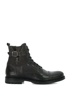 Dune London Grey Call Casual Buckle Detail Ankle Boots