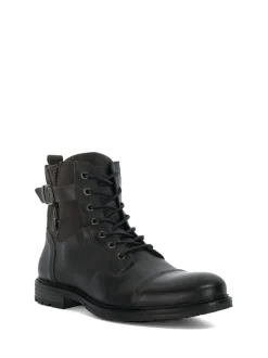 Dune London Grey Call Casual Buckle Detail Ankle Boots