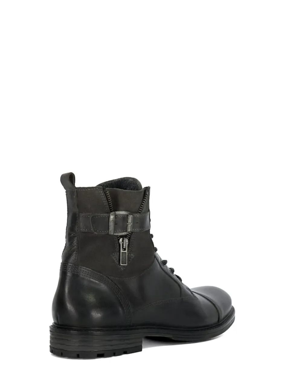 Dune London Grey Call Casual Buckle Detail Ankle Boots