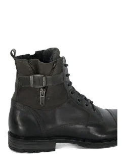 Dune London Grey Call Casual Buckle Detail Ankle Boots