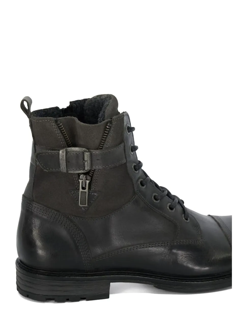 Dune London Grey Call Casual Buckle Detail Ankle Boots
