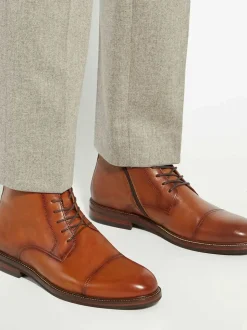 Dune London Light Brown Standard Fit Matias Toecap Detail Ankle Boots