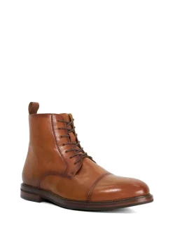 Dune London Light Brown Standard Fit Matias Toecap Detail Ankle Boots