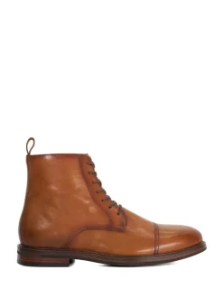 Dune London Light Brown Standard Fit Matias Toecap Detail Ankle Boots