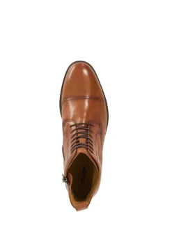 Dune London Light Brown Standard Fit Matias Toecap Detail Ankle Boots