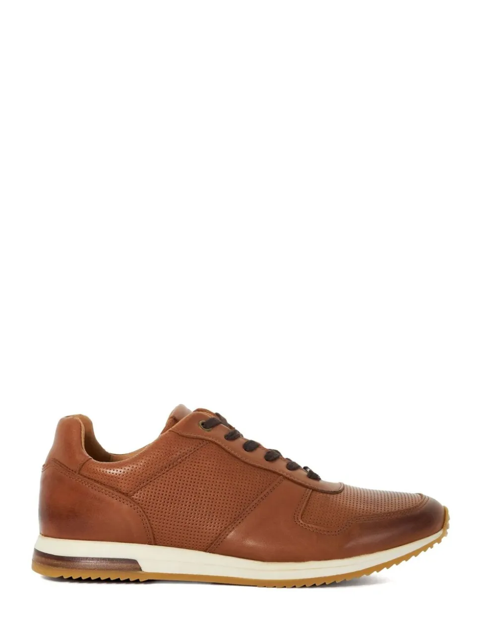 Dune London Light Brown Standard Fit Trilogy Perforated Runner Trainers