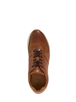 Dune London Light Brown Standard Fit Trilogy Perforated Runner Trainers