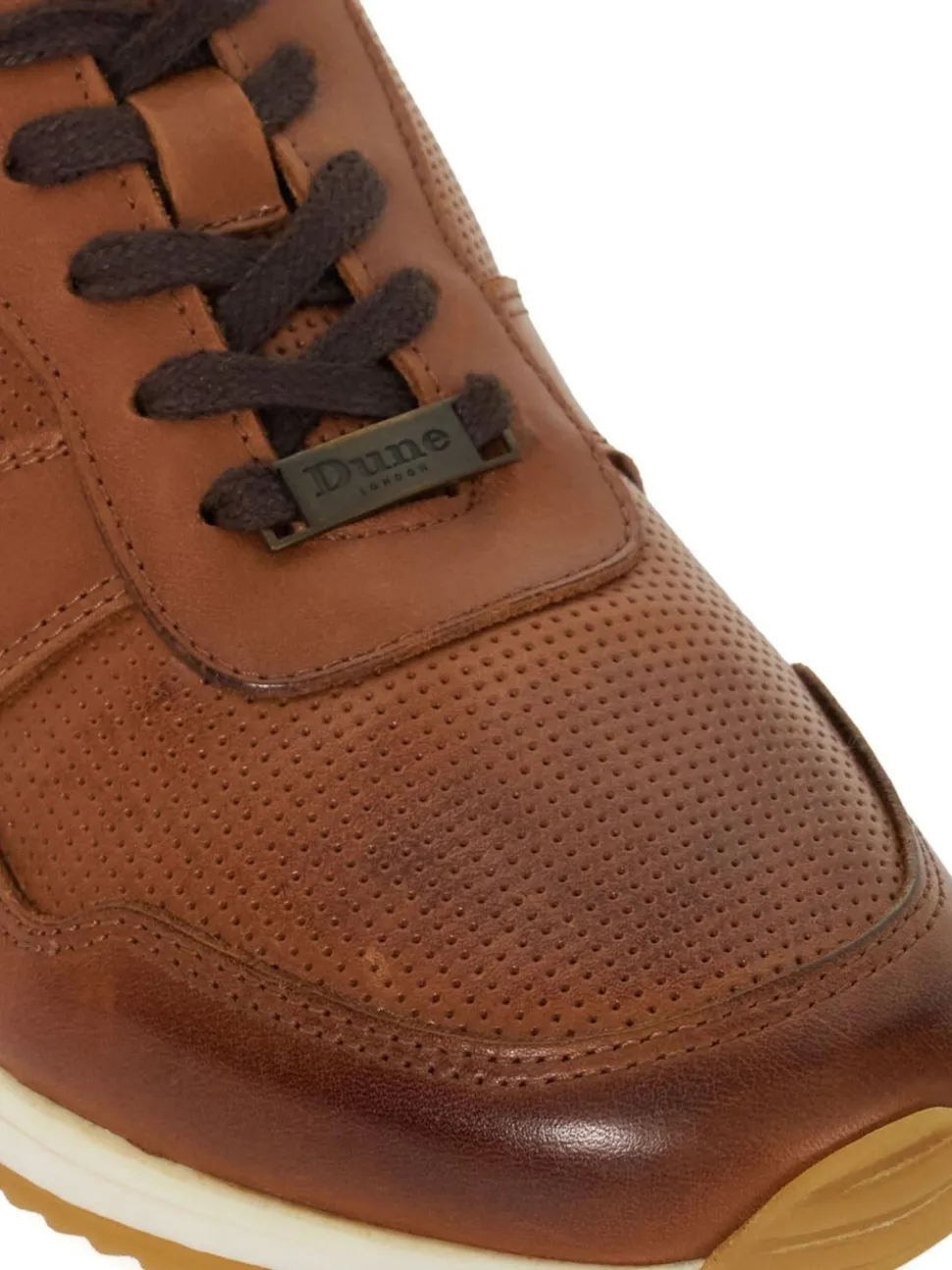 Dune London Light Brown Standard Fit Trilogy Perforated Runner Trainers