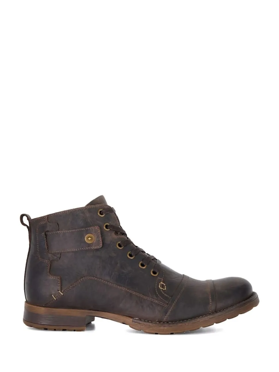 Dune London Light Brown Standard Fit Heavy Duty Leather Simon Ankle Boots