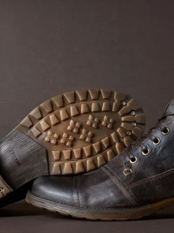 Dune London Light Brown Standard Fit Heavy Duty Leather Simon Ankle Boots