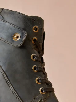 Dune London Light Brown Standard Fit Heavy Duty Leather Simon Ankle Boots