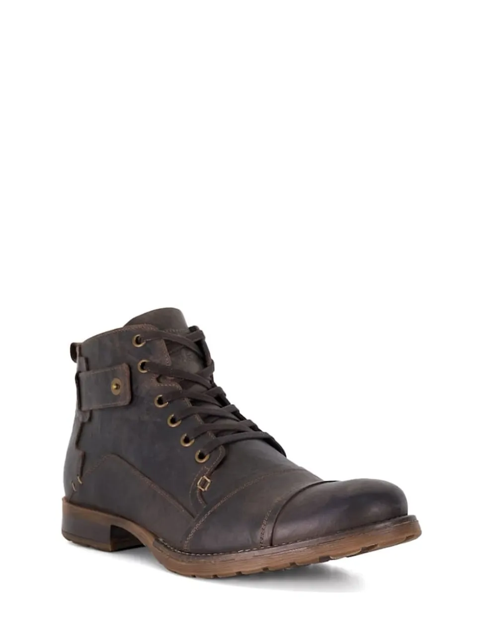 Dune London Light Brown Standard Fit Heavy Duty Leather Simon Ankle Boots