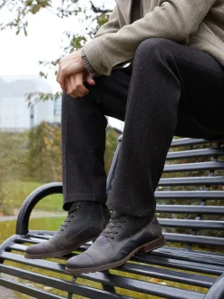 Dune London Light Brown Standard Fit Heavy Duty Leather Simon Ankle Boots