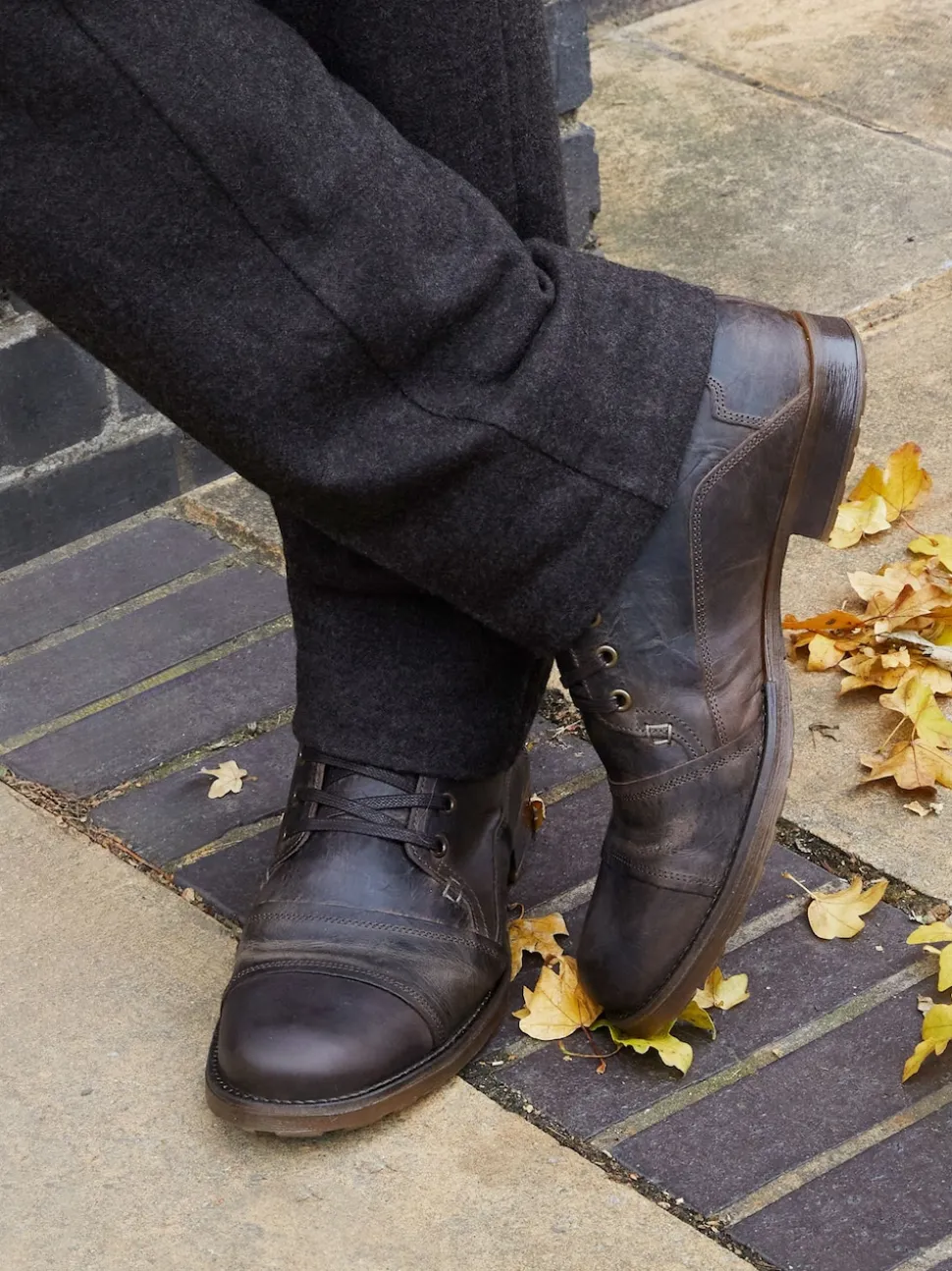 Dune London Light Brown Standard Fit Heavy Duty Leather Simon Ankle Boots
