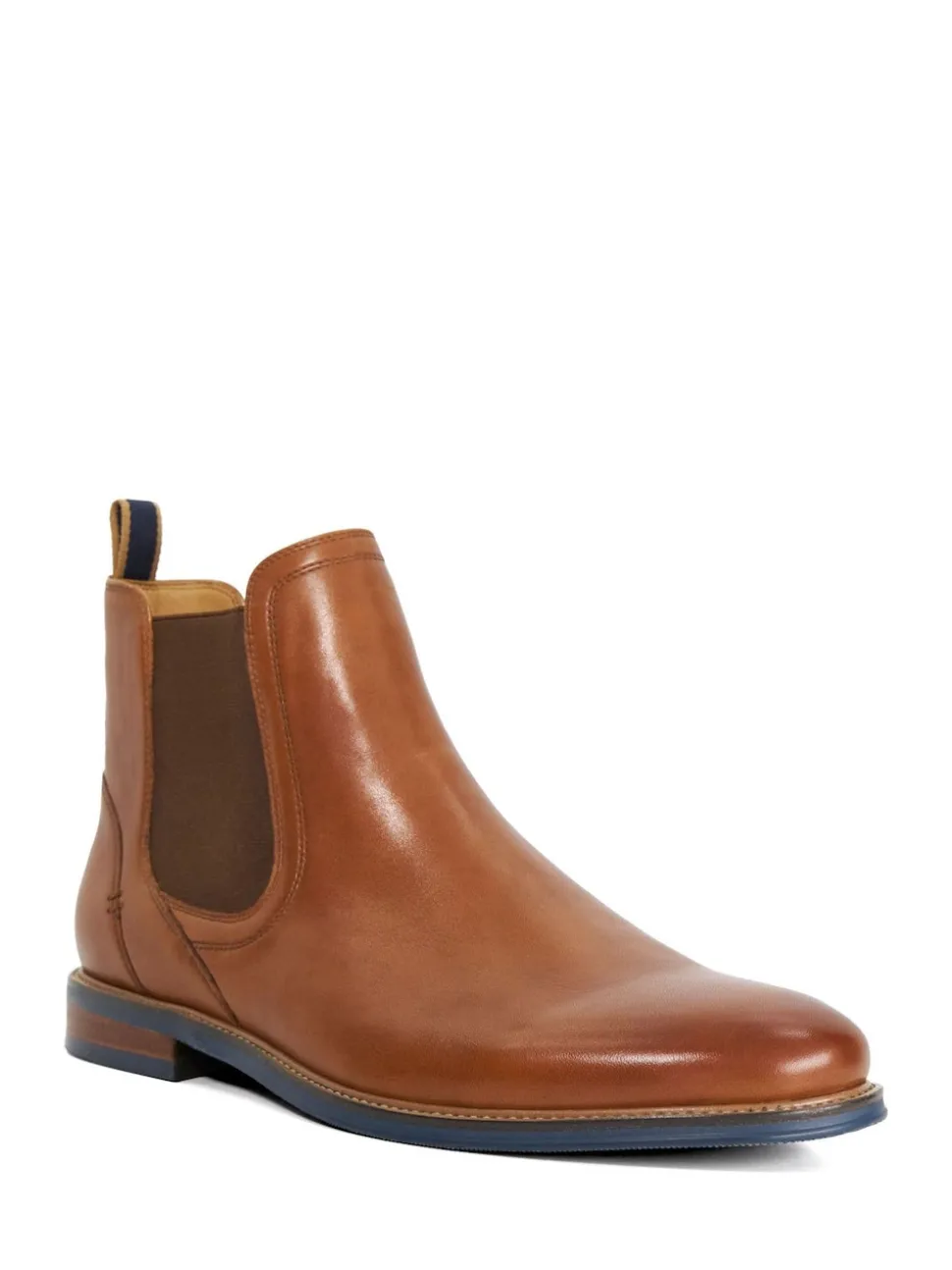 Dune London Light Brown Wide Fit Mckinley Constrast Sole Chelsea Boots