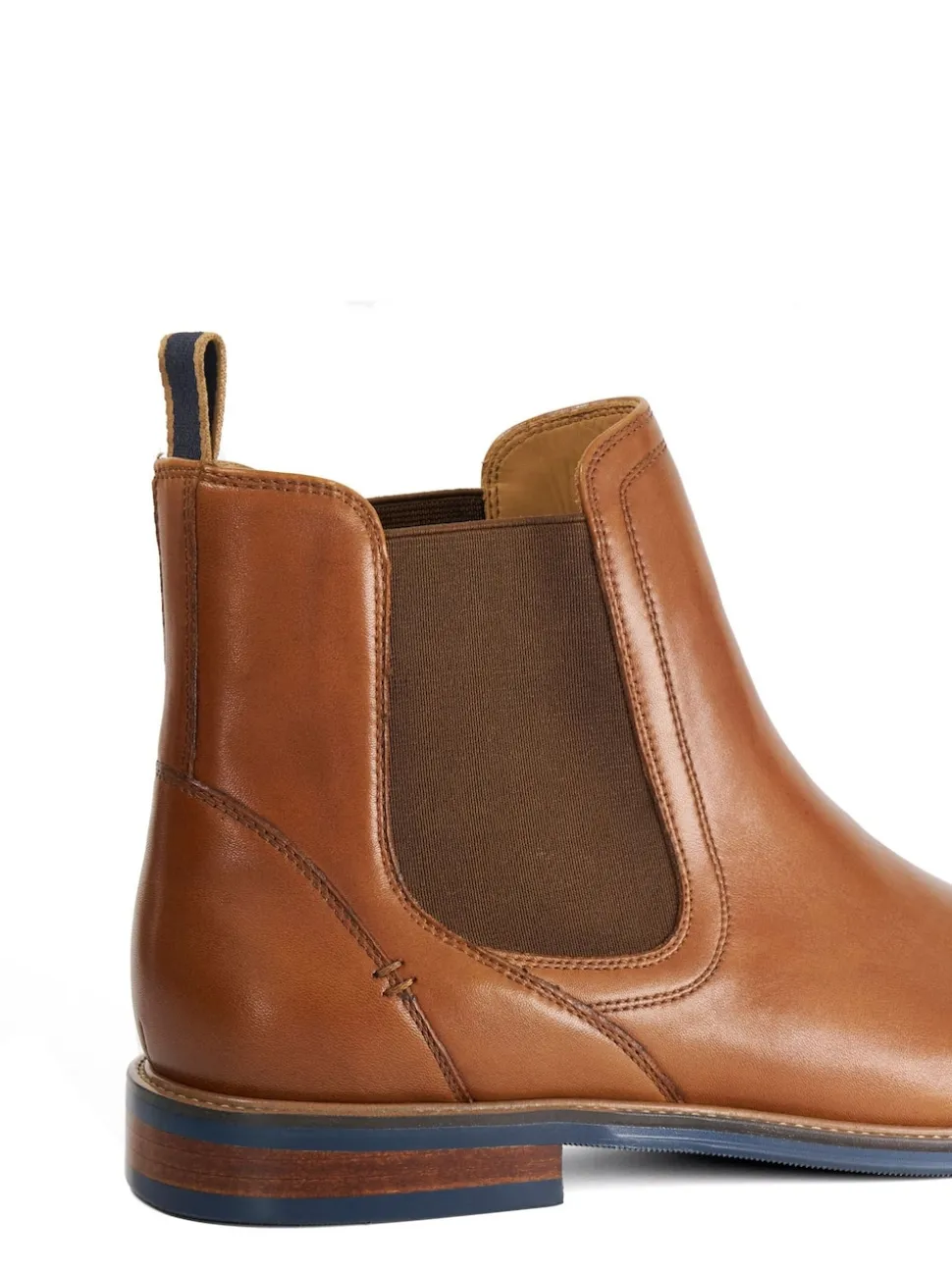 Dune London Light Brown Wide Fit Mckinley Constrast Sole Chelsea Boots
