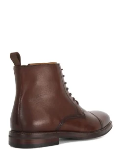 Dune London Light Brown Wide Fit Matias Toecap Detail Ankle Boots