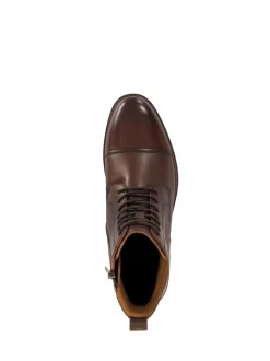 Dune London Light Brown Wide Fit Matias Toecap Detail Ankle Boots