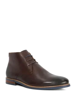 Dune London Red Wide Fit Millers Comfort Sole Chukka Boots