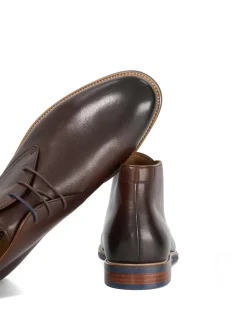 Dune London Red Wide Fit Millers Comfort Sole Chukka Boots