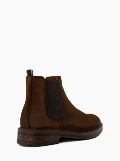Dune London Tan Brown Cheltenham Brushed Chelsea Boots