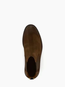 Dune London Tan Brown Cheltenham Brushed Chelsea Boots