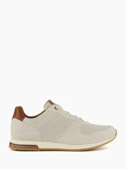 Dune London White Standard Fit Trilogy Perforated Runner Trainers