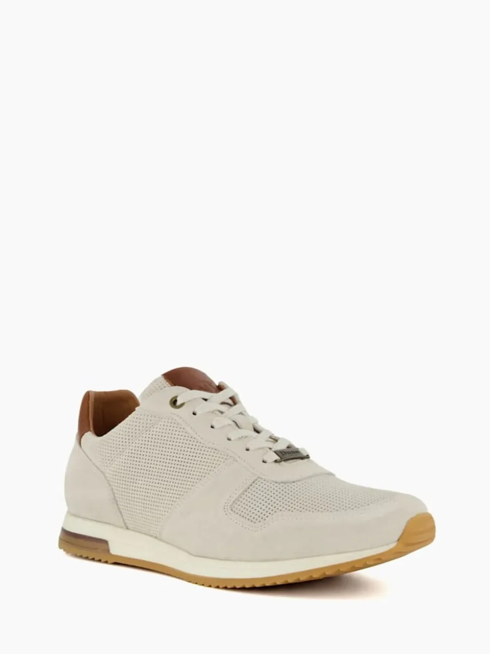 Dune London White Standard Fit Trilogy Perforated Runner Trainers