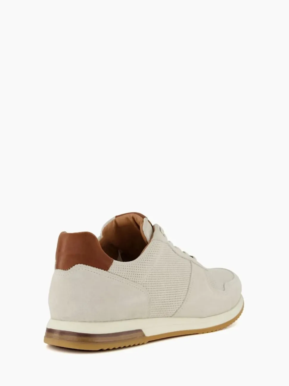Dune London White Standard Fit Trilogy Perforated Runner Trainers