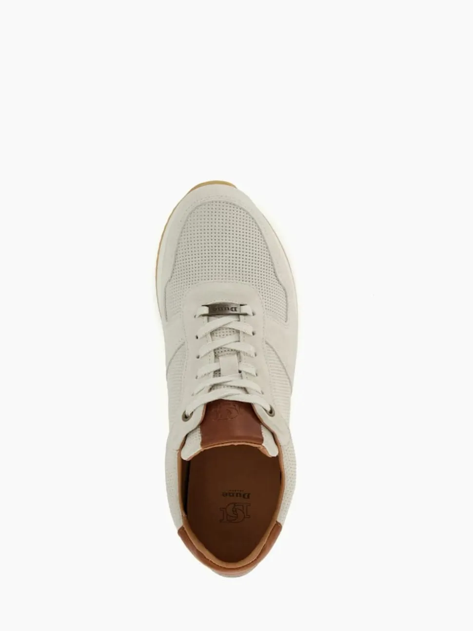 Dune London White Standard Fit Trilogy Perforated Runner Trainers