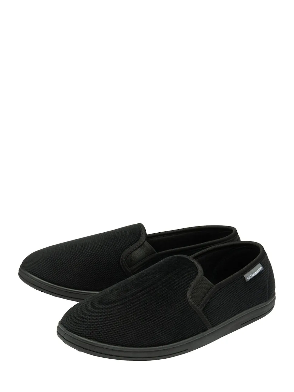 Dunlop Black Mens Twin Gusset Full Slippers