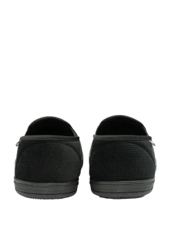 Dunlop Black Mens Twin Gusset Full Slippers