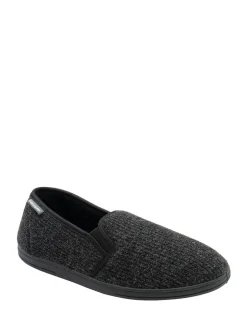 Dunlop Black Mens Twin Gusset Slippers