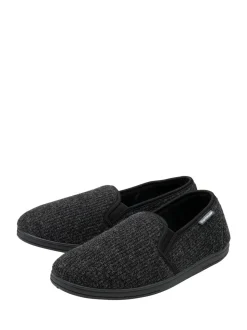 Dunlop Black Mens Twin Gusset Slippers