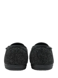 Dunlop Black Mens Twin Gusset Slippers