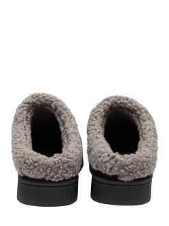 Dunlop Black Suede Mule Slippers