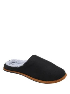 Dunlop Black Textile Mule Slippers