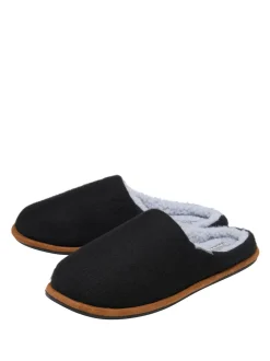 Dunlop Black Textile Mule Slippers