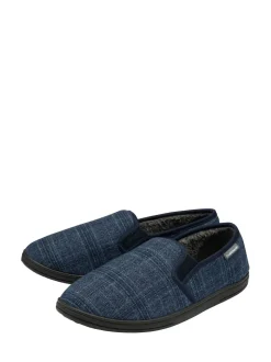 Dunlop Blue Mens Twin Gusset Full Slippers