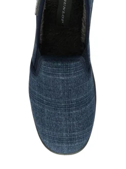 Dunlop Blue Mens Twin Gusset Full Slippers