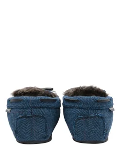 Dunlop Blue Mocassin Slippers