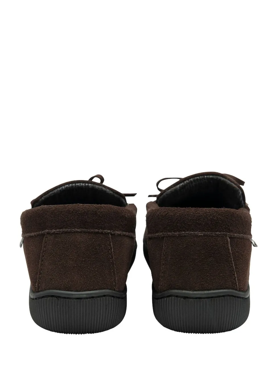 Dunlop Brown Suede Lace-Up Moccasin Full Slippers